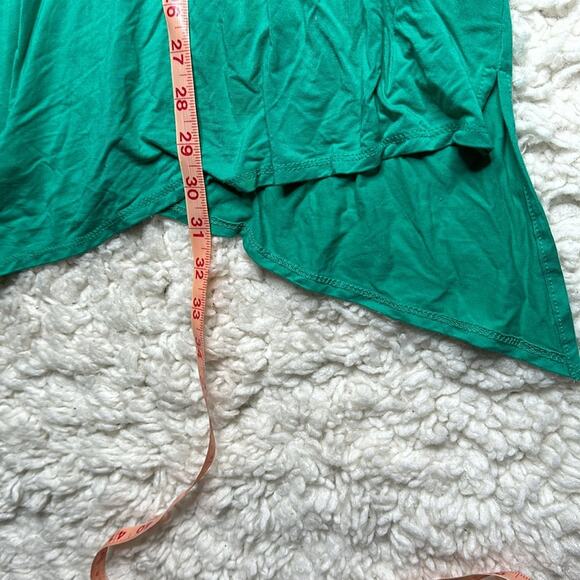 Susan Graver Teal LagenLook Tank Top Handkerchief Hem Line Plus Size Flowy - Picture 8 of 8